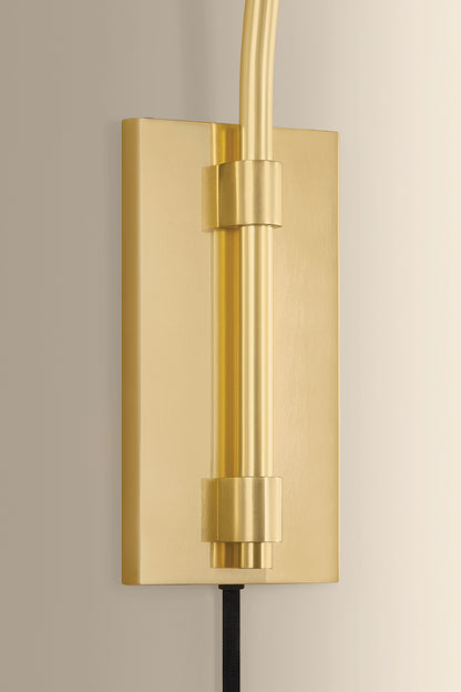 Hudson Valley Sylva Wall Sconce in Aged Brass, room setting 2