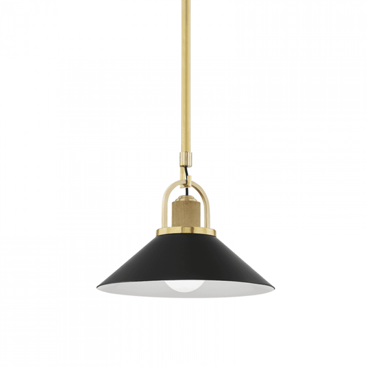 Hudson Valley Syosset Small Pendant Aged Brass, Black