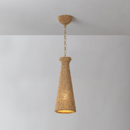 Hudson Valley Tallman 8" Pendant in Vintage Gold Leaf, alternate view 1