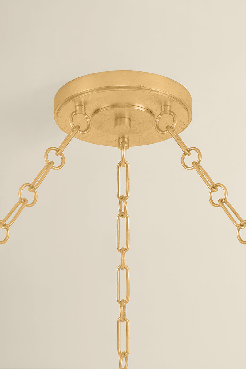 Hudson Valley Tappan 21-Light Chandelier in Vintage Gold Leaf, room setting 4