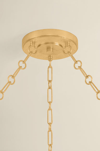 Hudson Valley Tappan 21-Light Chandelier in Vintage Gold Leaf, room setting 4