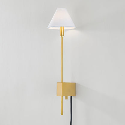 Hudson Valley Teaneck Plug-In Wall Sconce in Aged Brass, alternate view 2