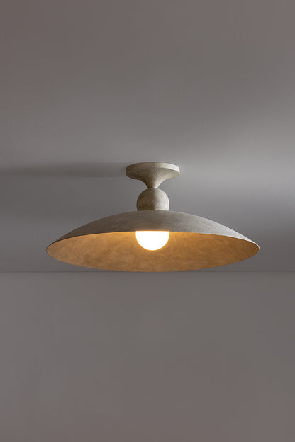 Hudson Valley Teelin Flush Mount in Limewash Plaster, room setting 1