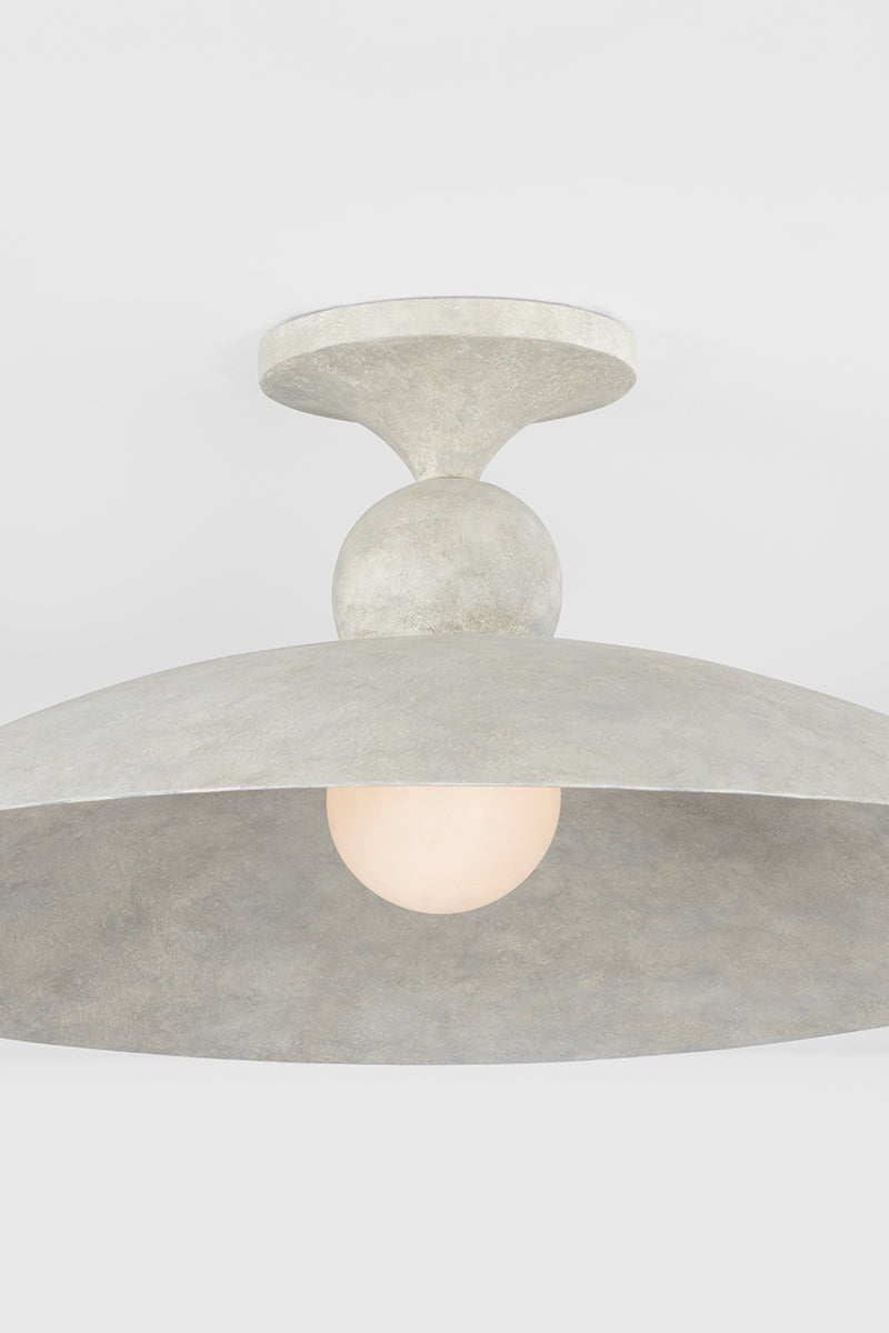 Hudson Valley Teelin Flush Mount in Limewash Plaster, room setting 3