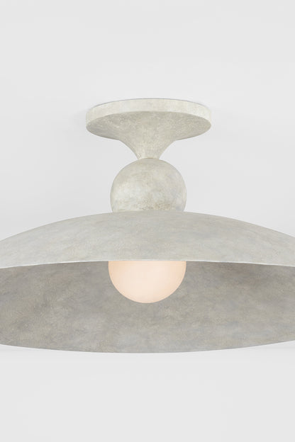 Hudson Valley Teelin Flush Mount in Limewash Plaster, room setting 3