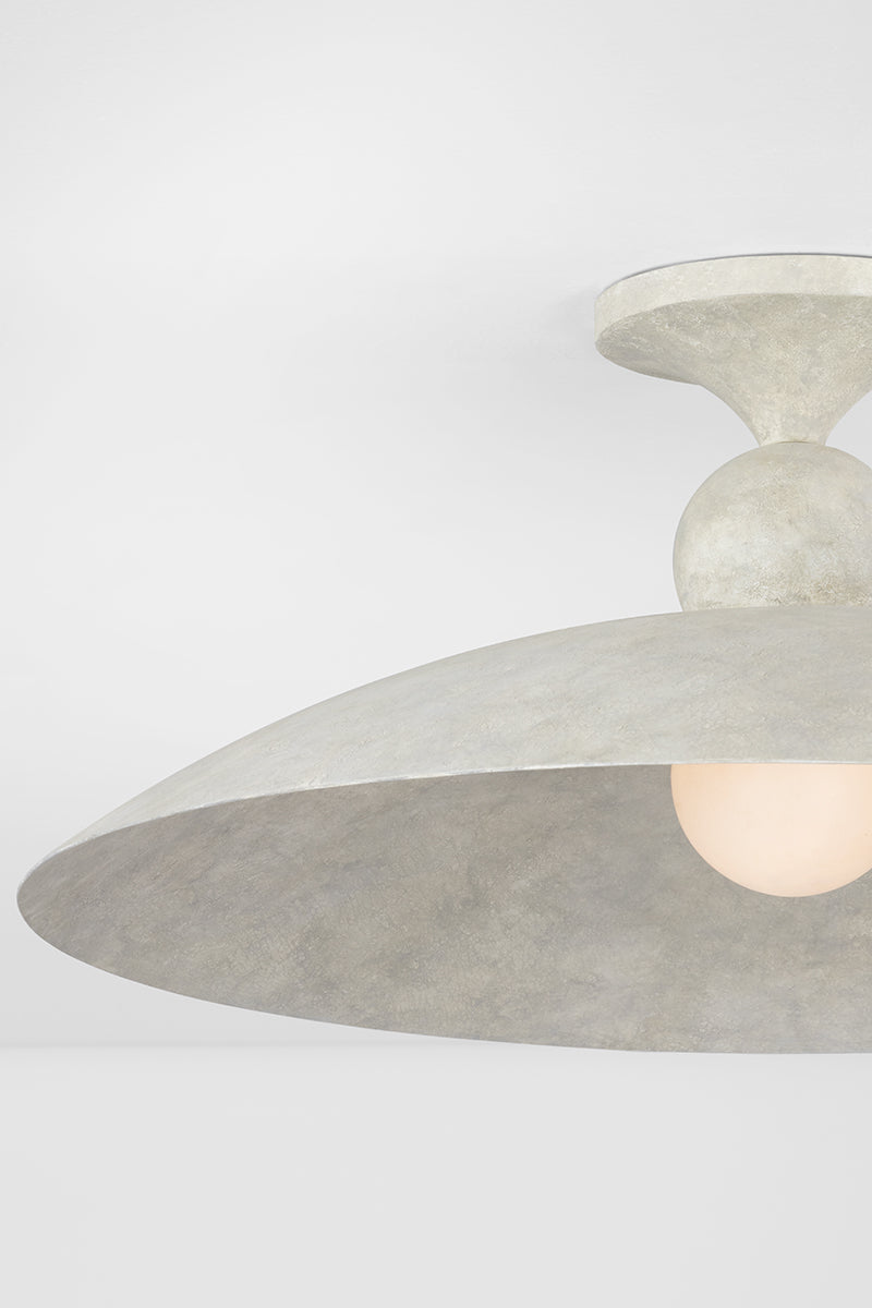 Hudson Valley Teelin Flush Mount in Limewash Plaster, room setting 4