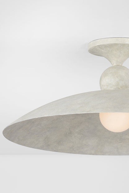 Hudson Valley Teelin Flush Mount in Limewash Plaster, room setting 4