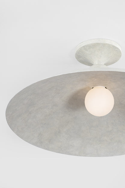 Hudson Valley Teelin Flush Mount in Limewash Plaster, room setting 5