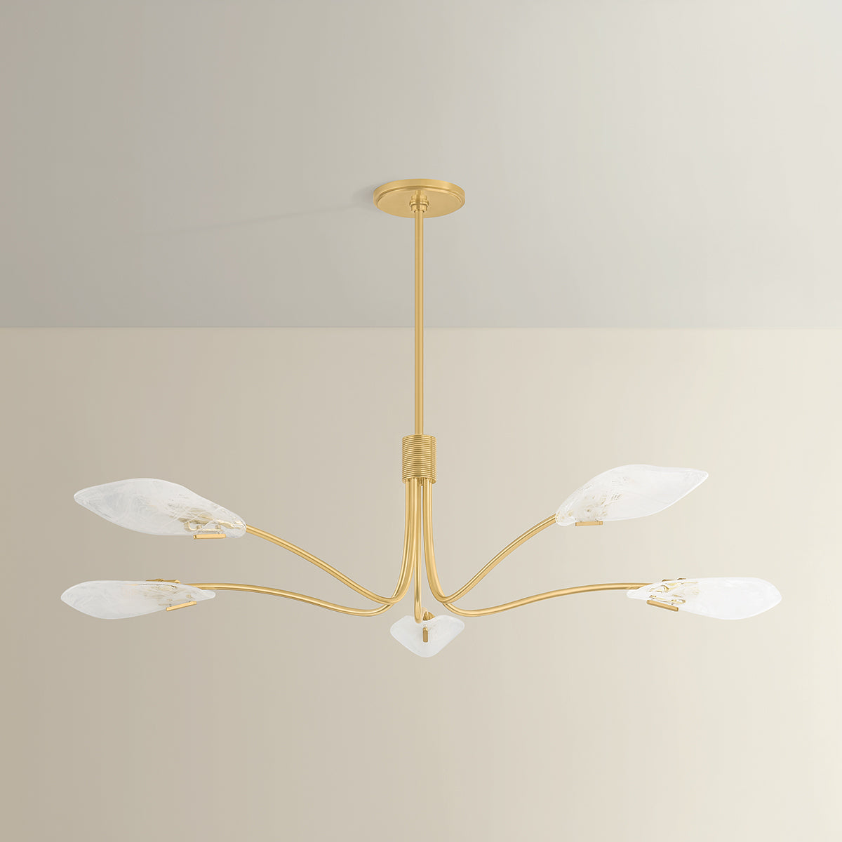 Hudson Valley Tenafly 5-Light Chandelier Aged Brass detail view 1