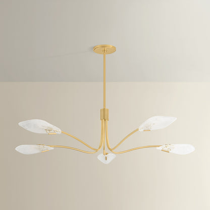 Hudson Valley Tenafly 5-Light Chandelier Aged Brass detail view 1