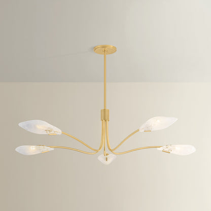 Hudson Valley Tenafly 5-Light Chandelier Aged Brass detail view 2