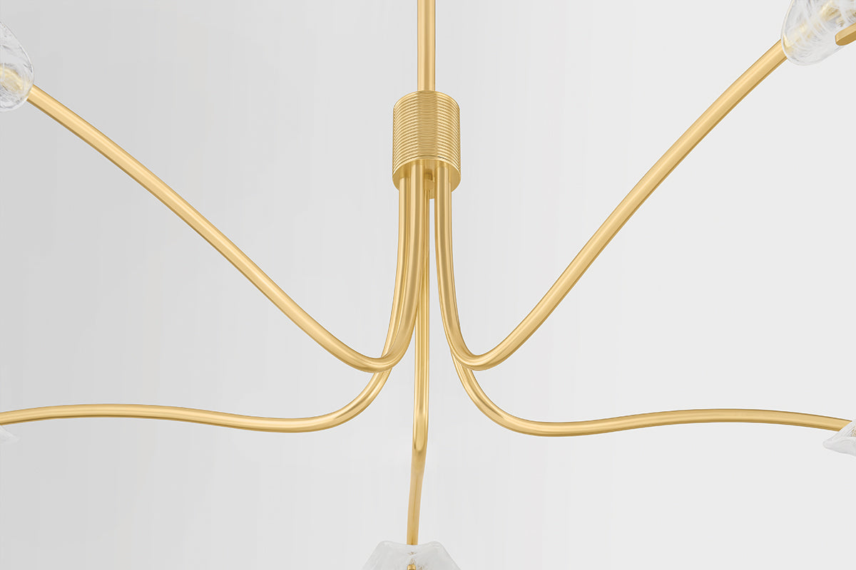 Hudson Valley Tenafly 5-Light Chandelier Aged Brass detail view 6