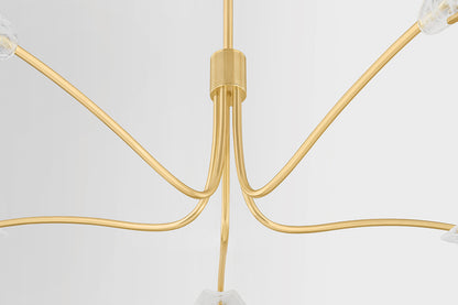 Hudson Valley Tenafly 5-Light Chandelier Aged Brass detail view 6