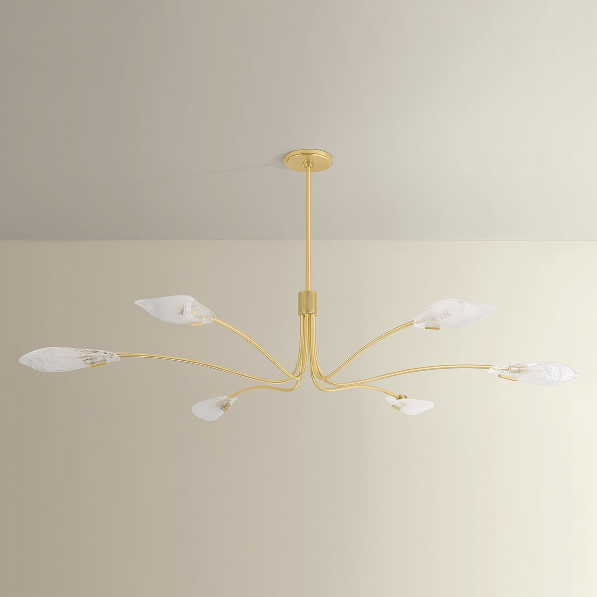 Hudson Valley Tenafly 6-Light Chandelier in Aged Brass, alternate view 1