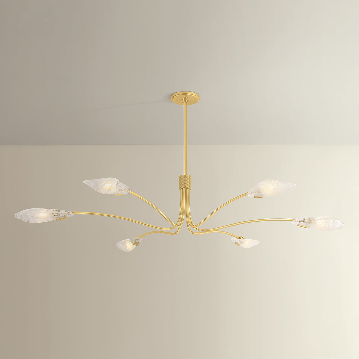 Hudson Valley Tenafly 6-Light Chandelier in Aged Brass, alternate view 2
