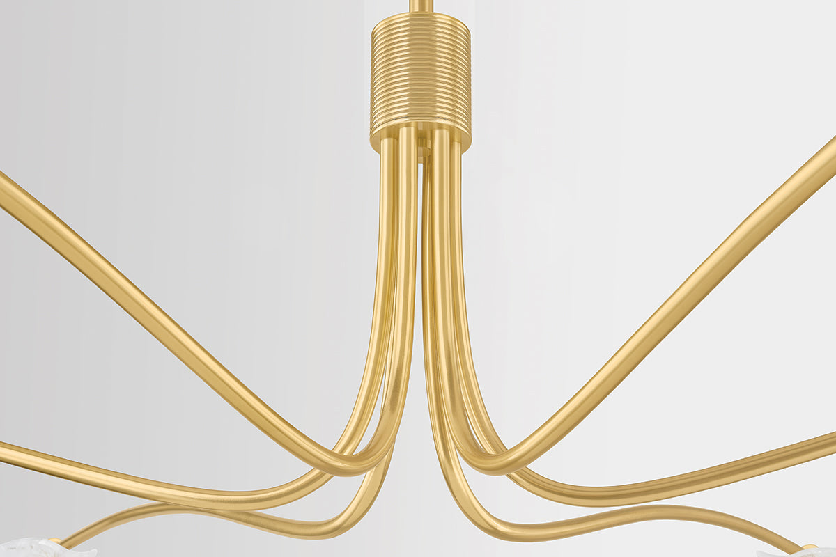 Hudson Valley Tenafly 6-Light Chandelier in Aged Brass, room setting 2