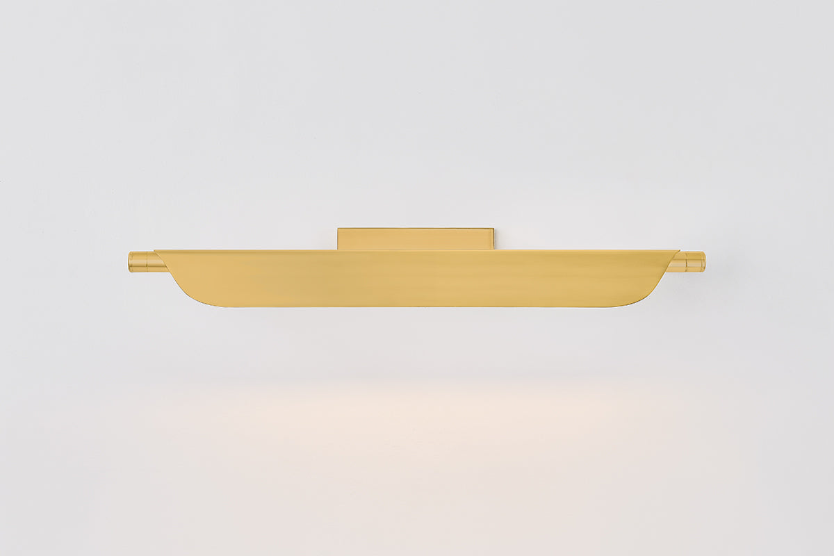 Hudson Valley Tinwald 27" Picture Light in Aged Brass, room setting 1