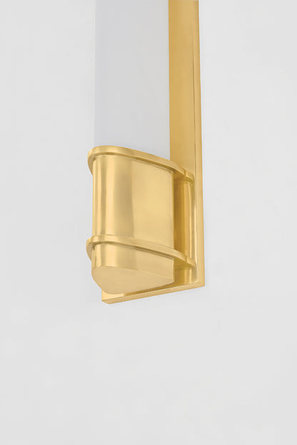 Hudson Valley Tottenville Wall Sconce in Aged Brass, room setting 2