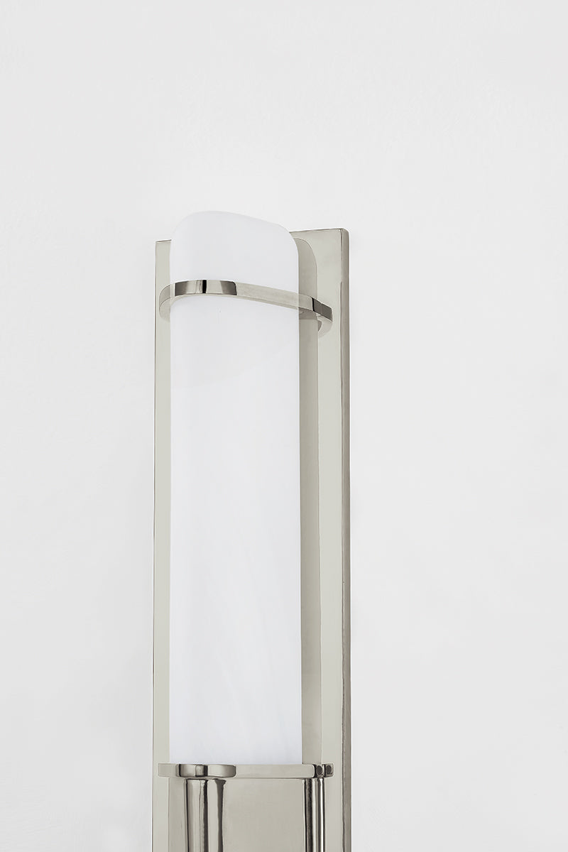 Hudson Valley Tottenville Wall Sconce in Polished Nickel, room setting 2