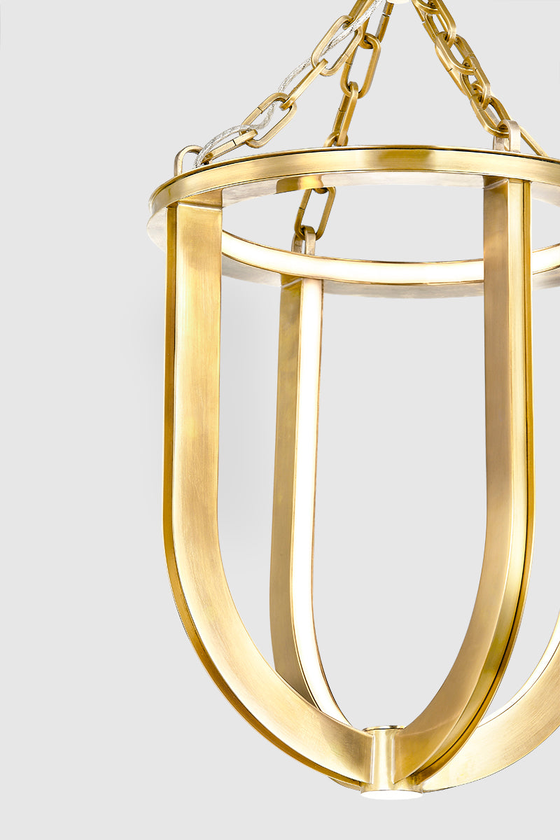 Hudson Valley Tournu 11.5" Lantern in Aged Brass, room setting 2