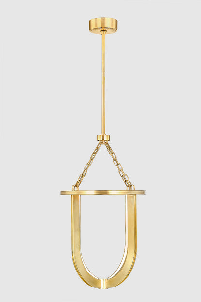 Hudson Valley Tournu 16.25" Lantern in Aged Brass, room setting 1