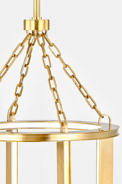 Hudson Valley Tournu 16.25" Lantern in Aged Brass, room setting 2