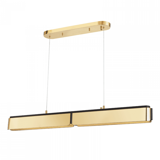 Hudson Valley Tribeca Island Light Aged Brass, Black