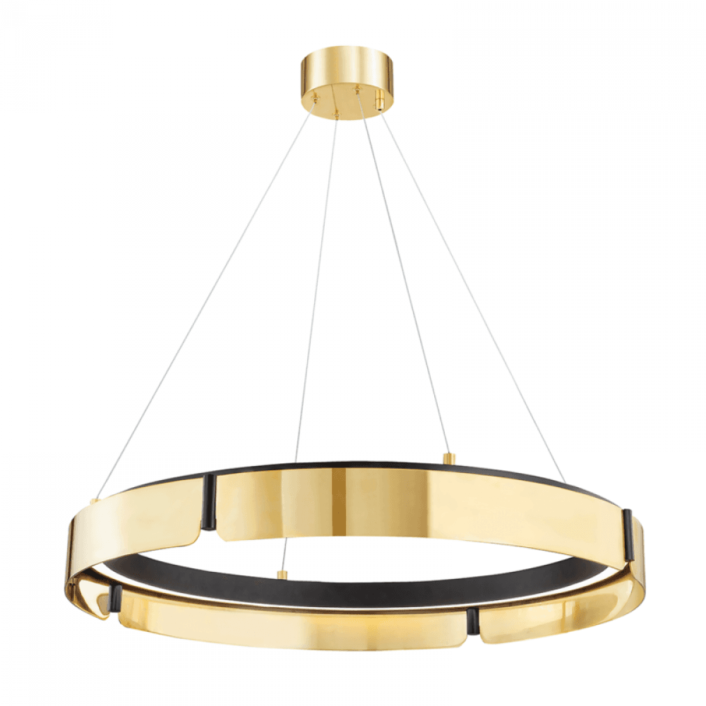 Hudson Valley Tribeca Medium Chandelier Aged Brass, Black