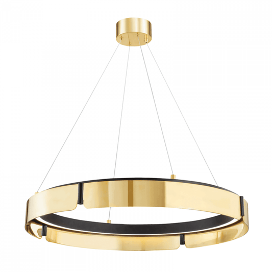 Hudson Valley Tribeca Medium Chandelier Aged Brass, Black