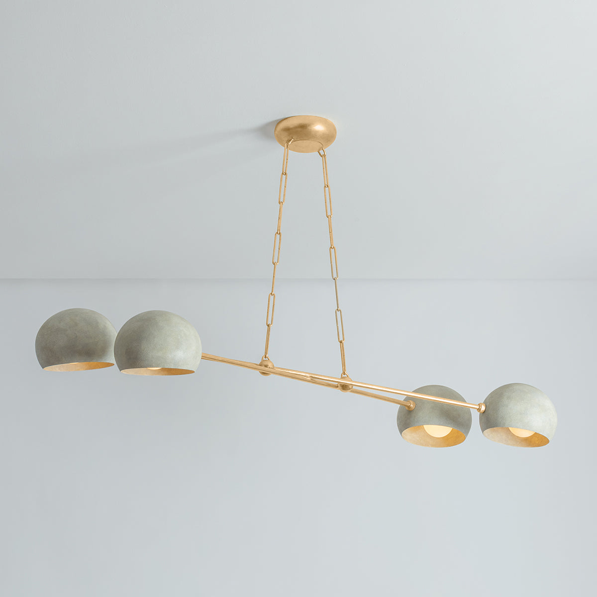 Hudson Valley Turner 4-Light Chandelier in Vintage Gold Leaf, alternate view 1