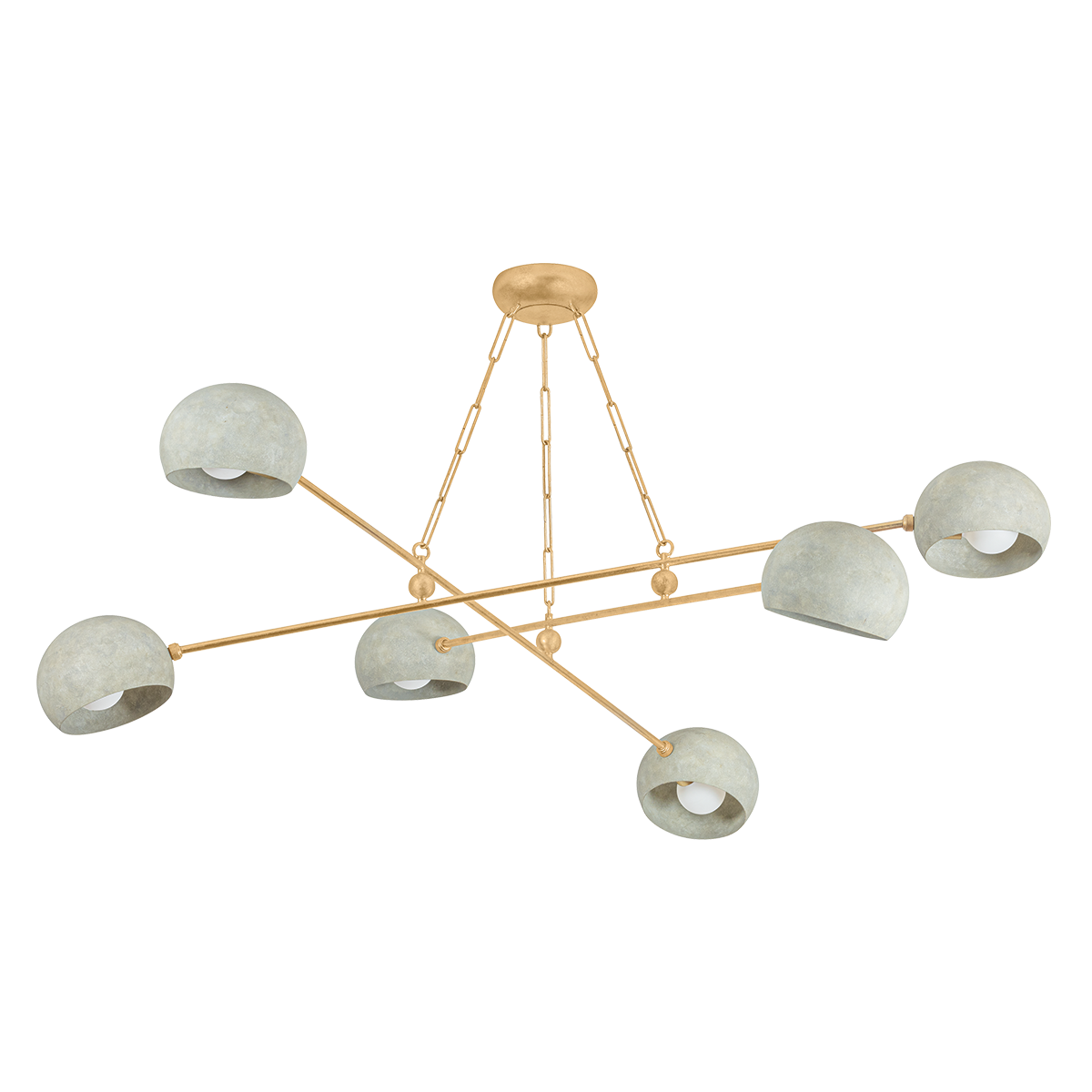 Hudson Valley Turner 6-Light Chandelier Vintage Gold Leaf