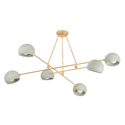 Hudson Valley Turner 6-Light Chandelier Vintage Gold Leaf