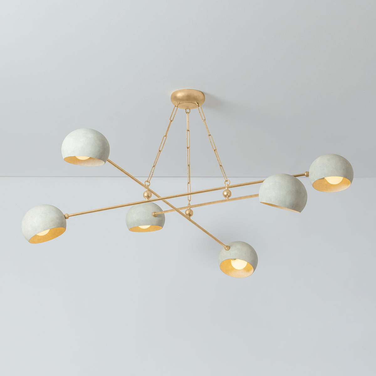 Hudson Valley Turner 6-Light Chandelier in Vintage Gold Leaf, alternate view 1