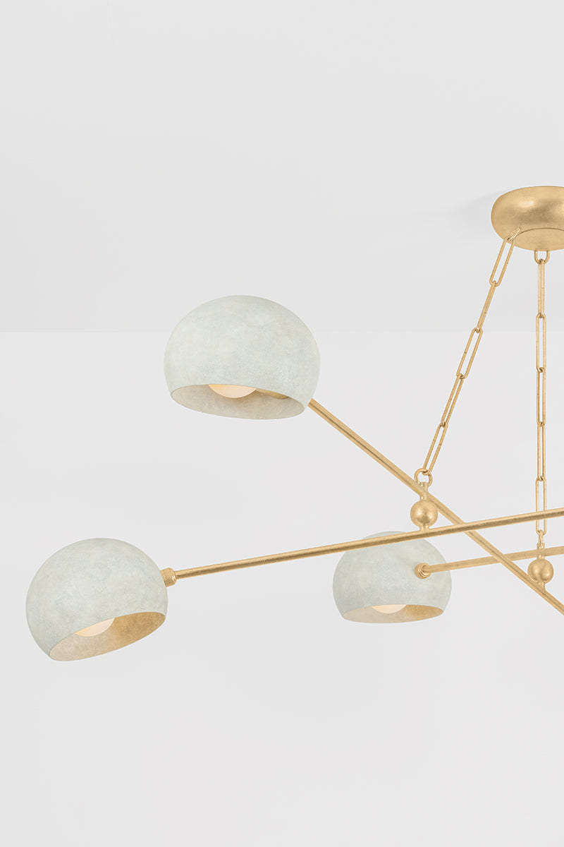 Hudson Valley Turner 6-Light Chandelier in Vintage Gold Leaf, room setting 1