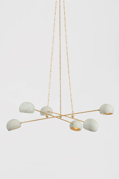 Hudson Valley Turner 6-Light Chandelier in Vintage Gold Leaf, room setting 4