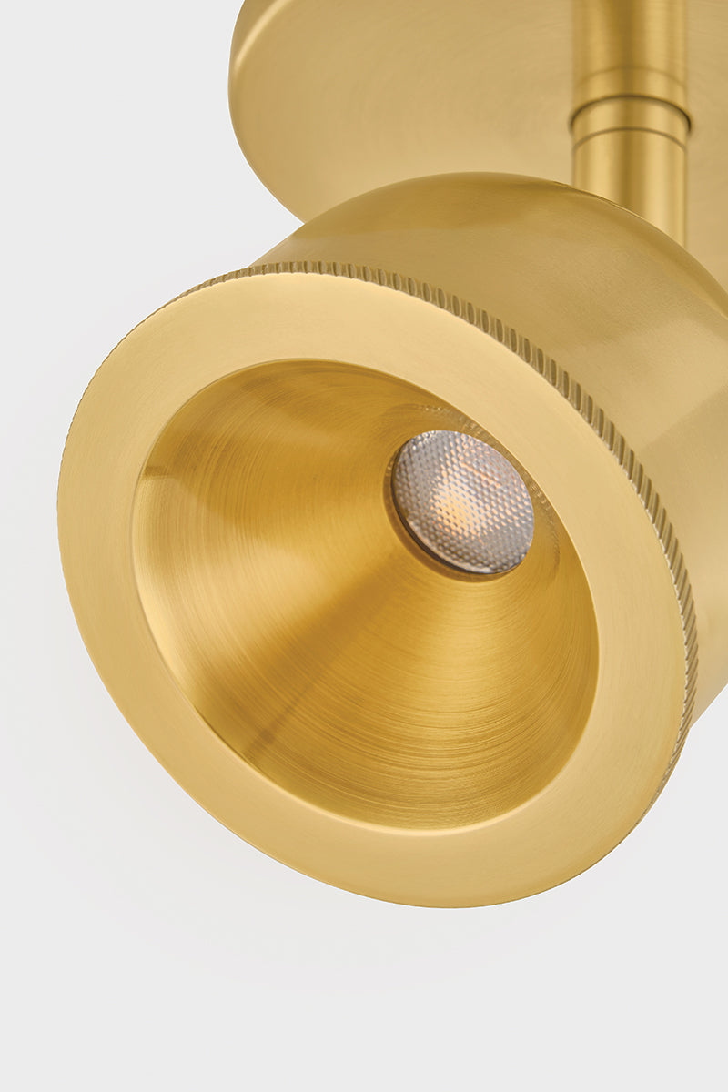 Hudson Valley Tuthill Flush Mount in Aged Brass, room setting 11