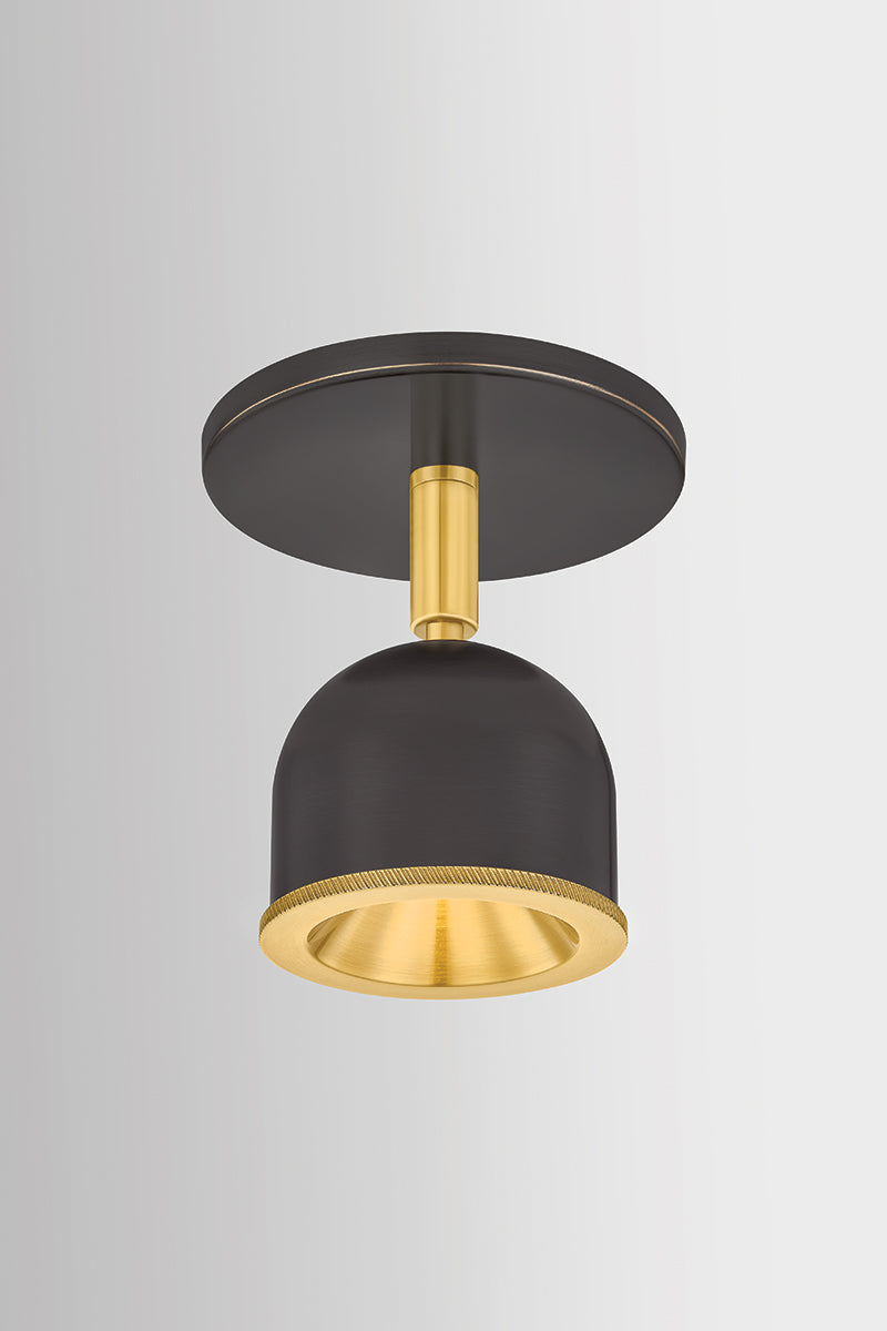 Hudson Valley Tuthill Flush Mount in Aged Brass, room setting 7