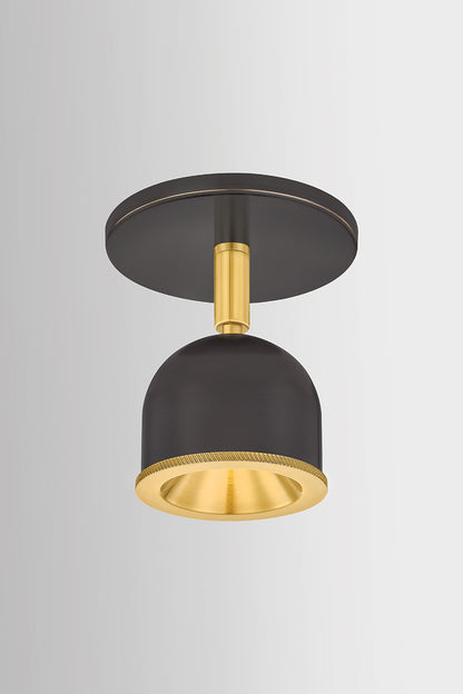 Hudson Valley Tuthill Flush Mount in Aged Brass / Distressed Bronze, room setting 7