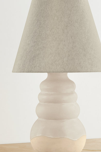 Hudson Valley Tybee Table Lamp in Aged Brass / Ceramic Elemental White, room setting 1