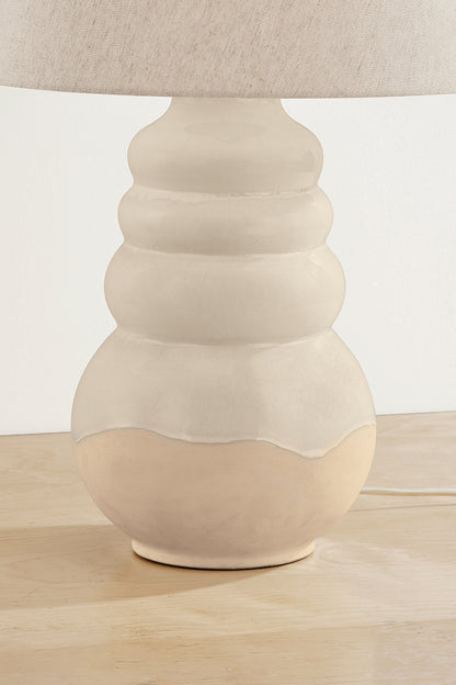 Hudson Valley Tybee Table Lamp in Aged Brass / Ceramic Elemental White, room setting 3