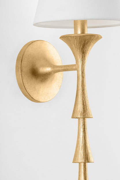 Hudson Valley Vails Gate Wall Sconce in Vintage Gold Leaf, room setting 1