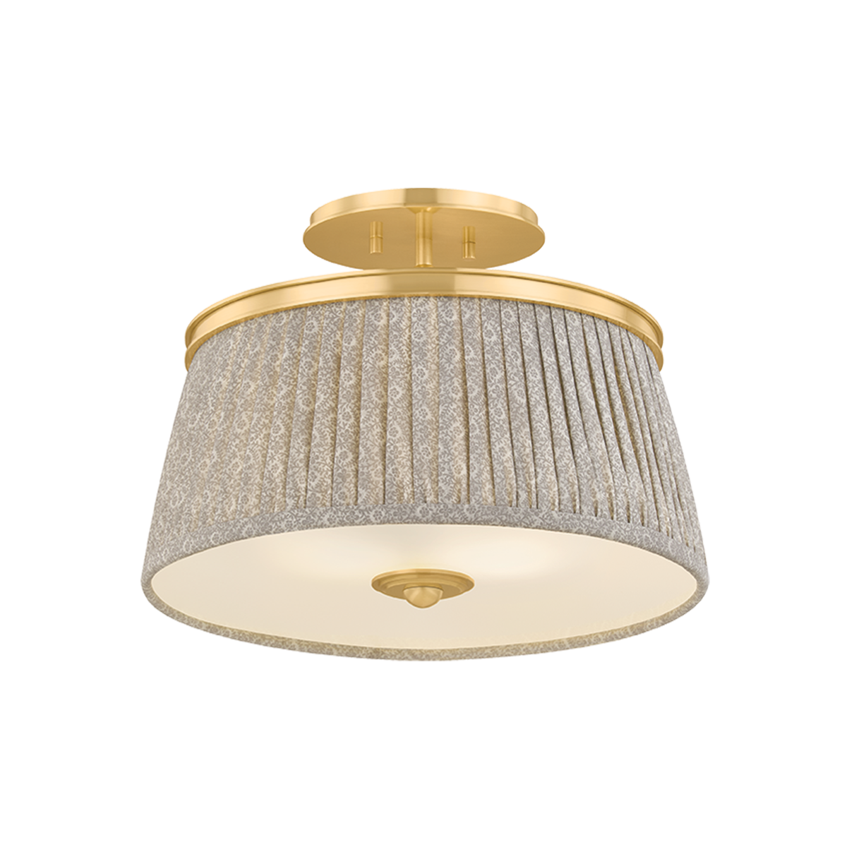 Hudson Valley Valeria 2-Light Semi-Flush Mount Aged Brass