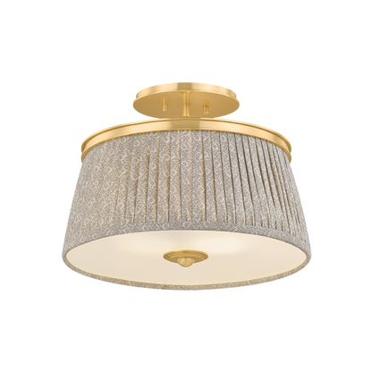 Hudson Valley Valeria 2-Light Semi-Flush Mount Aged Brass