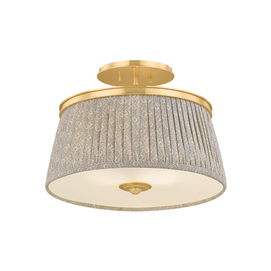 Hudson Valley Valeria 2-Light Semi-Flush Mount Aged Brass