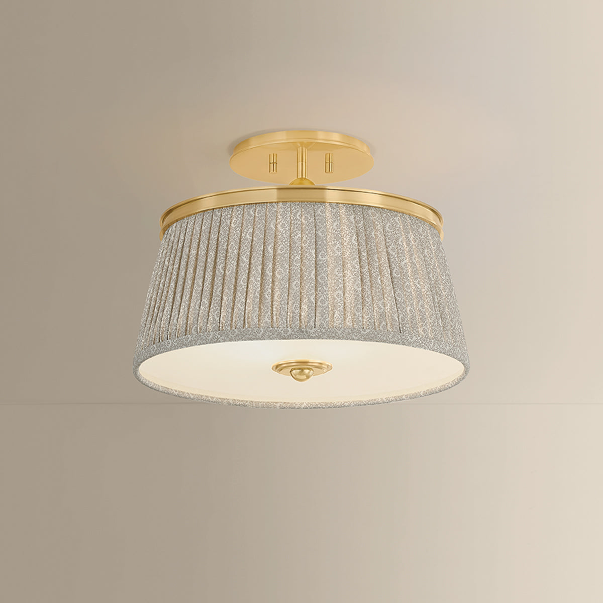 Hudson Valley Valeria 2-Light Semi-Flush Mount in Aged Brass, alternate view 2
