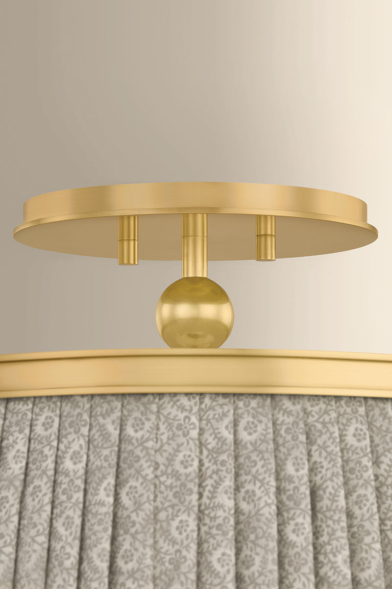 Hudson Valley Valeria 2-Light Semi-Flush Mount in Aged Brass, room setting 1