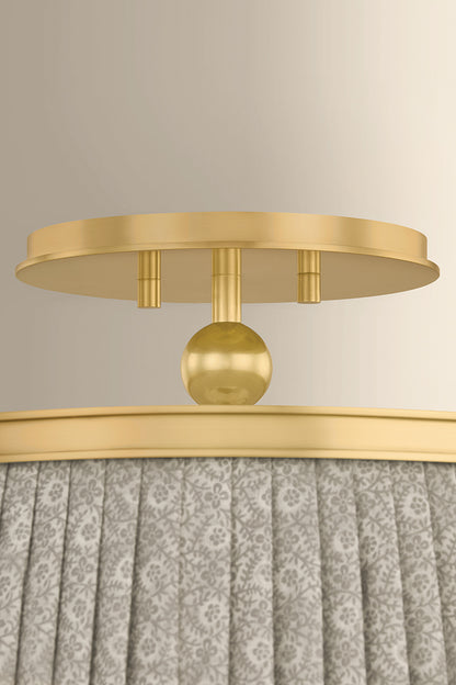 Hudson Valley Valeria 2-Light Semi-Flush Mount in Aged Brass, room setting 1