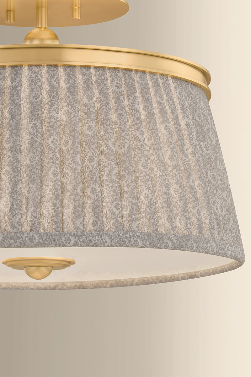 Hudson Valley Valeria 2-Light Semi-Flush Mount in Aged Brass, room setting 2