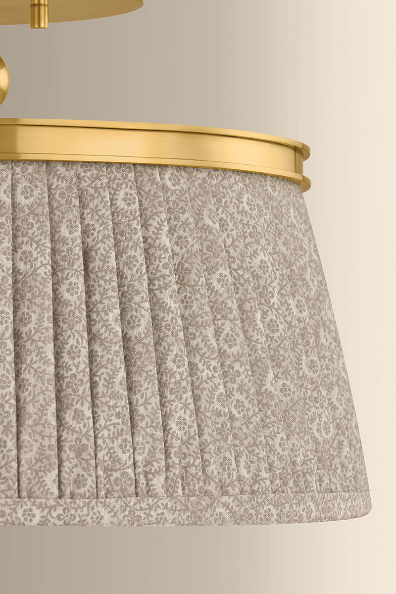 Hudson Valley Valeria 2-Light Semi-Flush Mount in Aged Brass, room setting 3