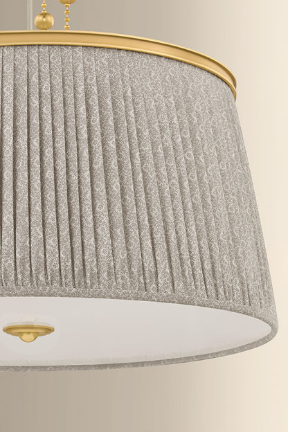 Hudson Valley Valeria 3-Light Pendant in Aged Brass, room setting 2